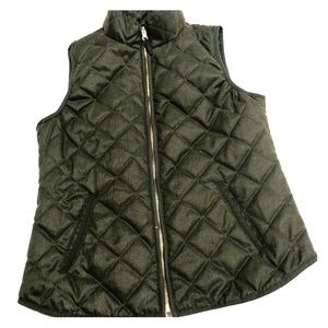 M olive zip up vest